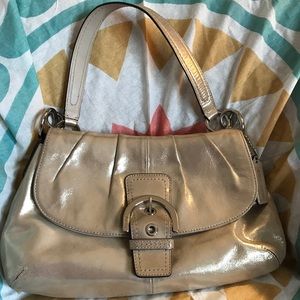 Coach gold shimmer, leather bag